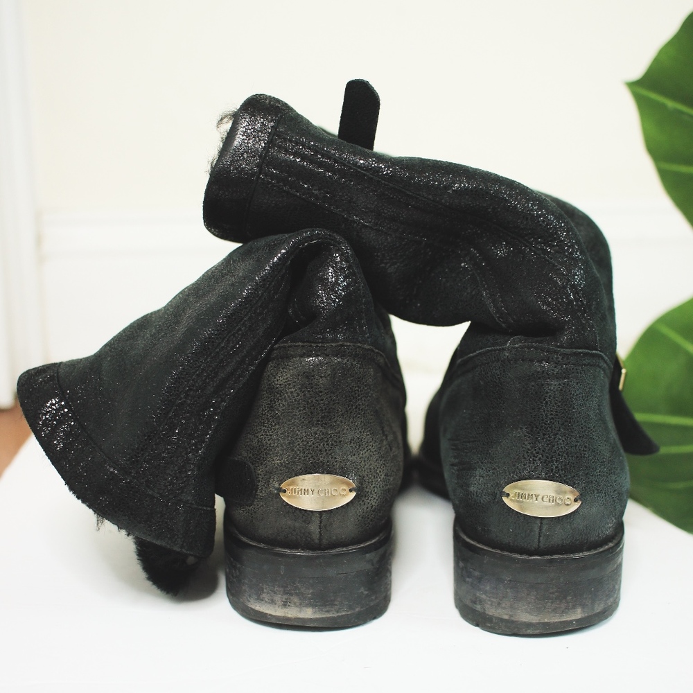 Jimmy Choo Women's Biker Boots in Black 8 - Picture 9 of 11